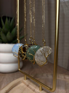 Collier Lune Dorée - Opaline