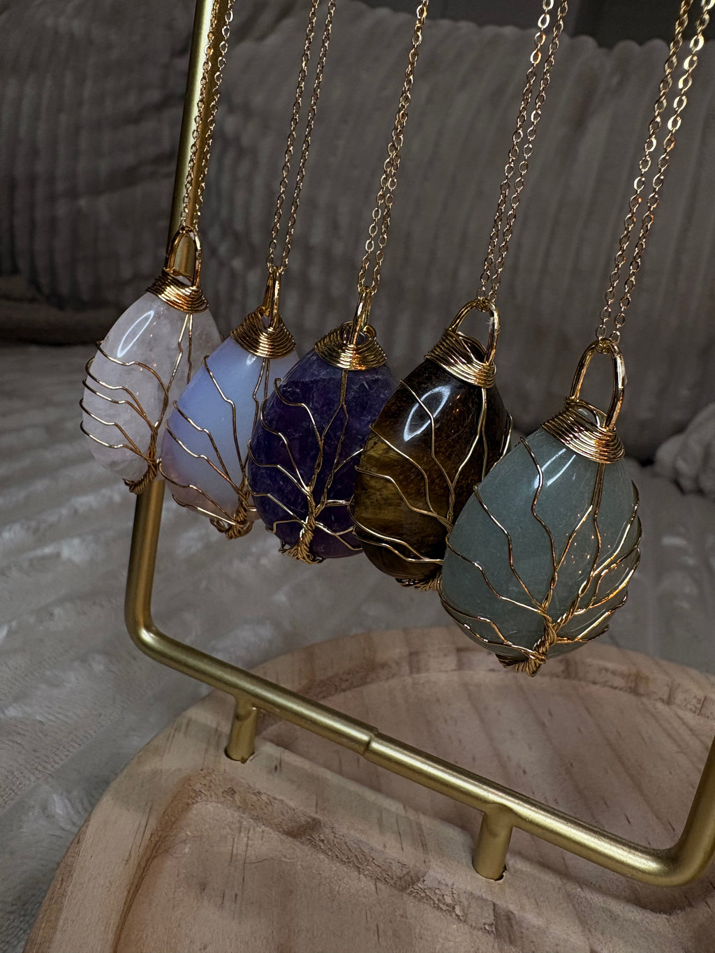 Collier Goutte Dorée - Cristal de Roche