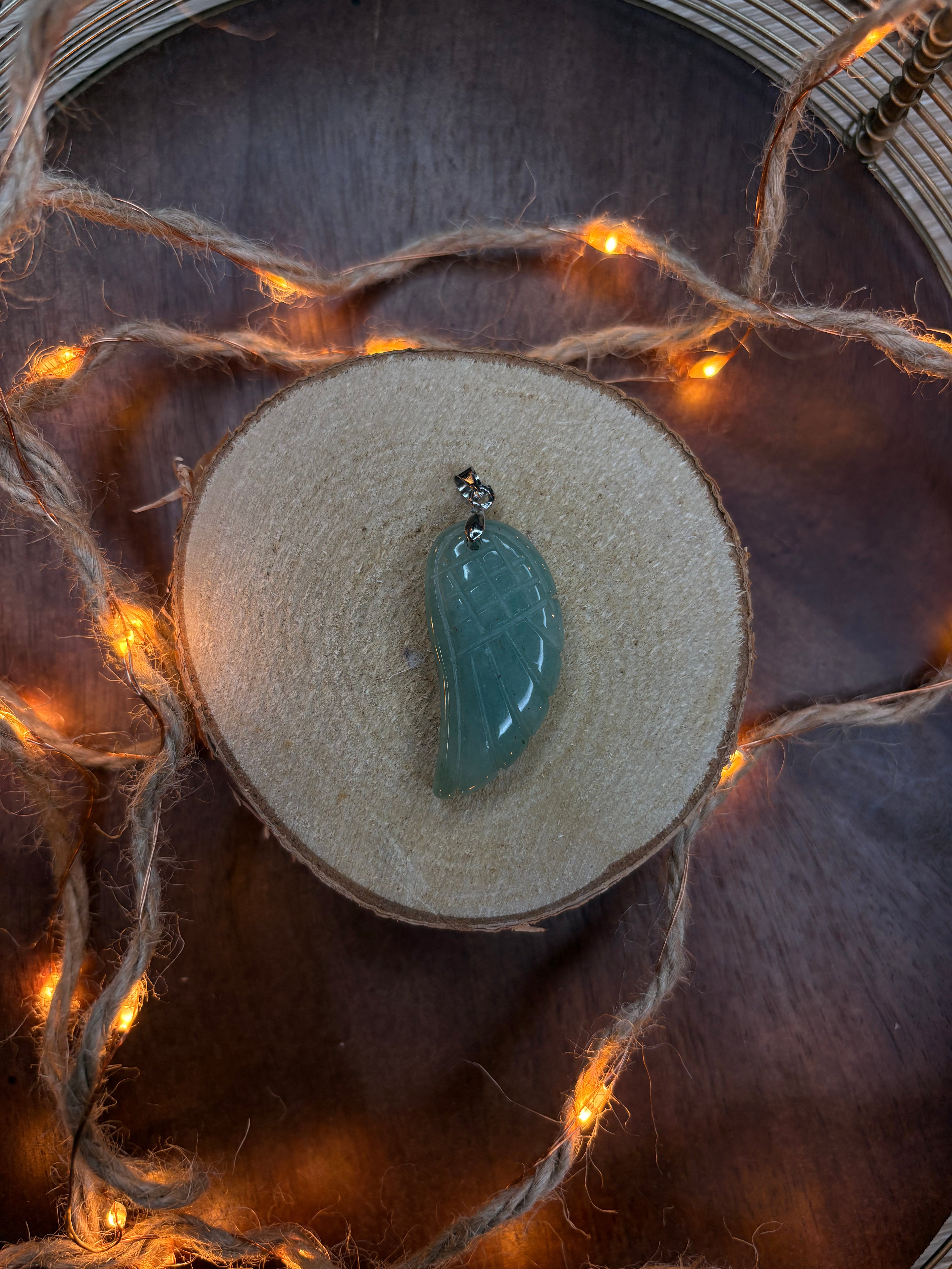 Collier Aile - Aventurine Verte