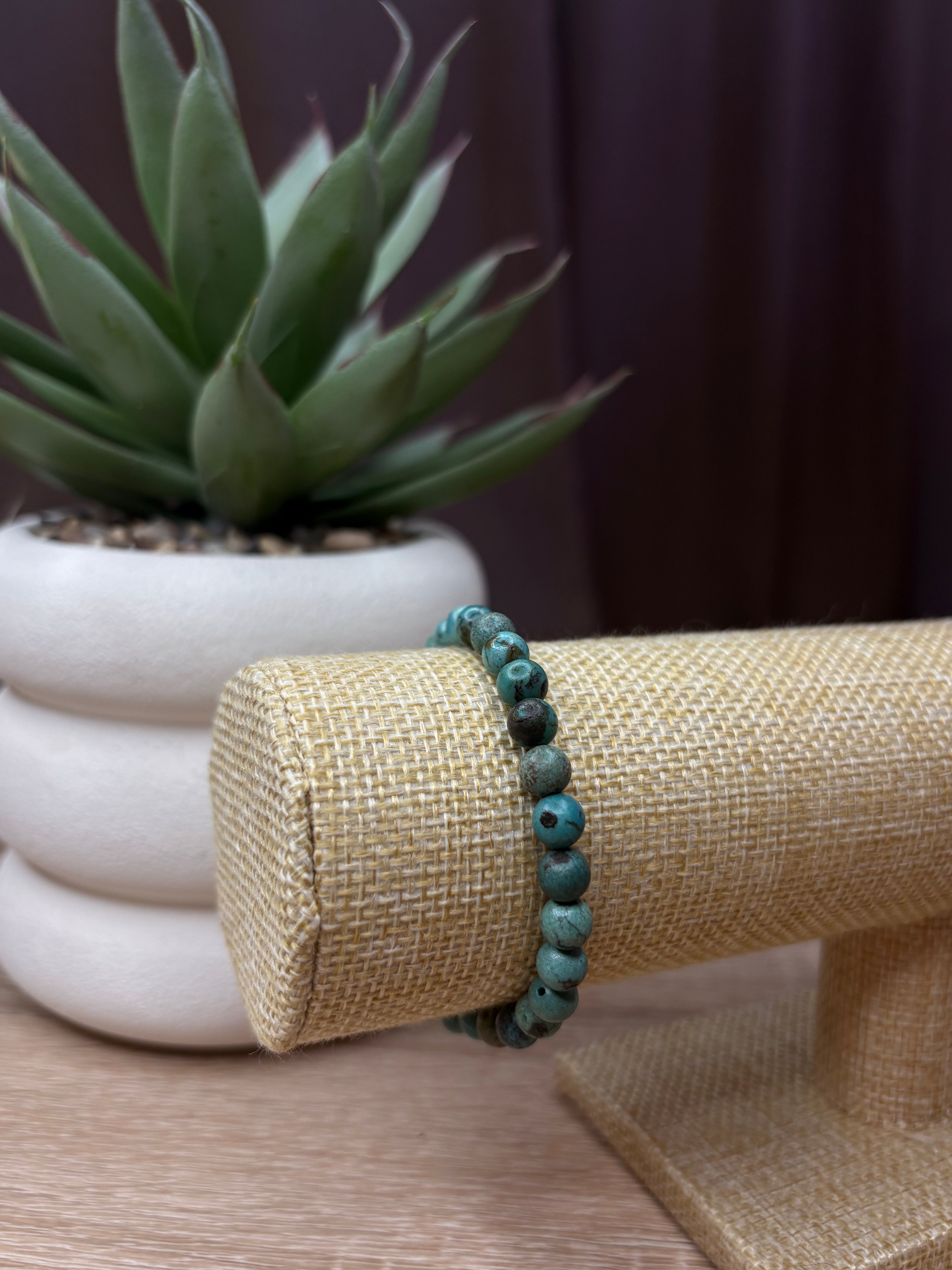 Bracelet Cassiopée - Turquoise du Tibet (6mm)