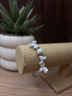 Bracelet Astrée - Cristal de Roche, Pierre de lune beige, Howlite