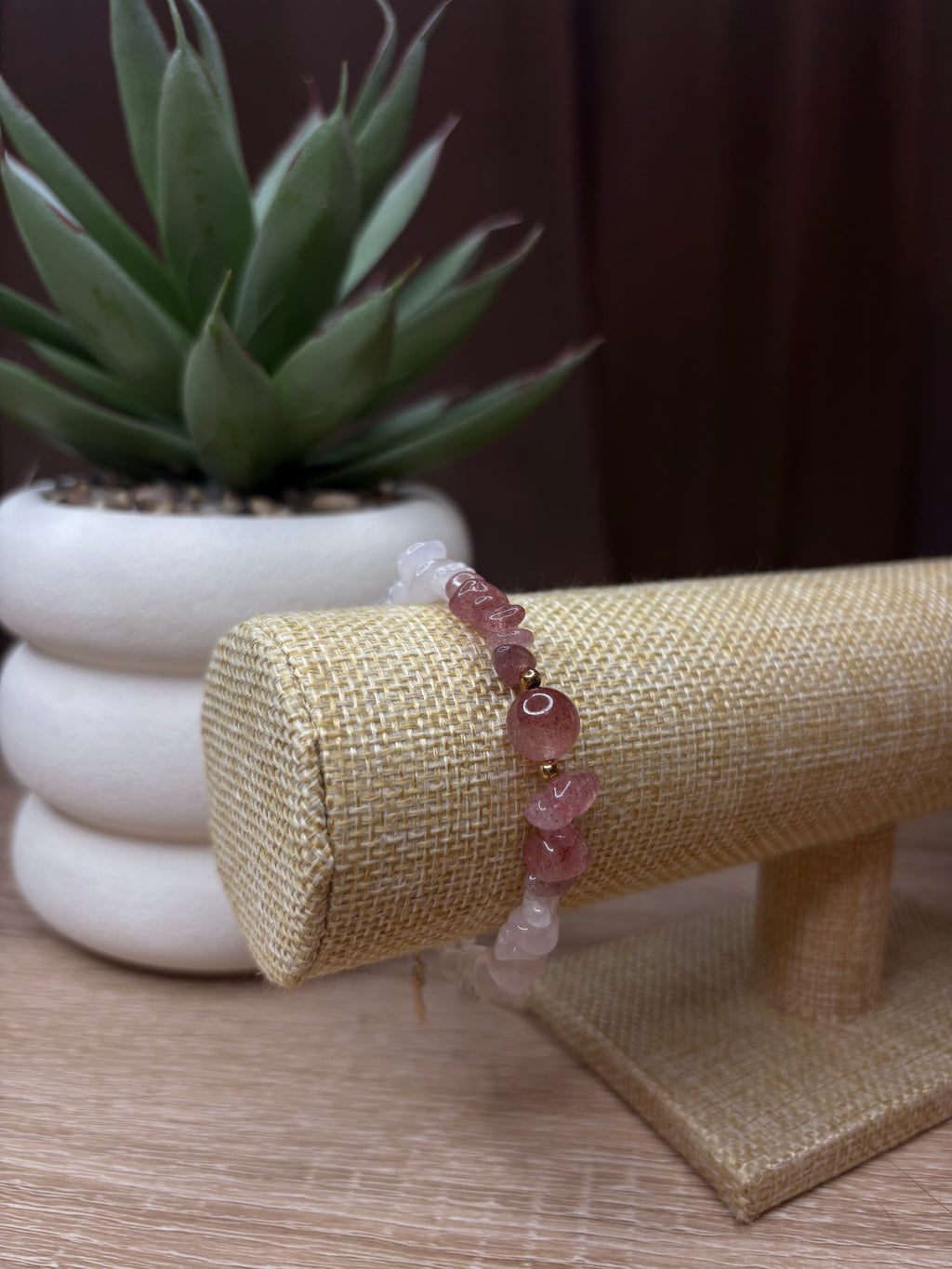 Bracelet Astrée - Cristal De Roche, Quartz Rose, Quartz Hématoide