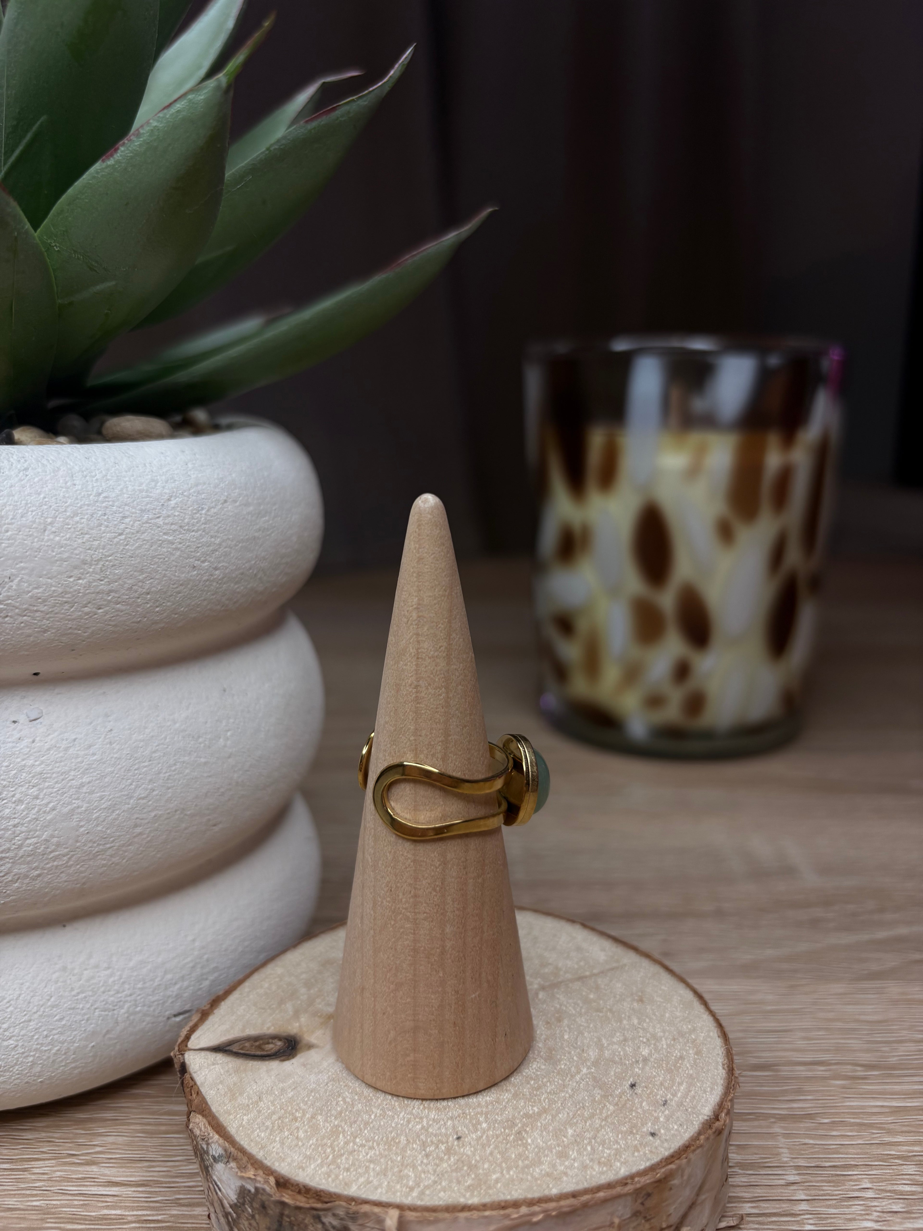 Bague Gaïa - Aventurine Verte
