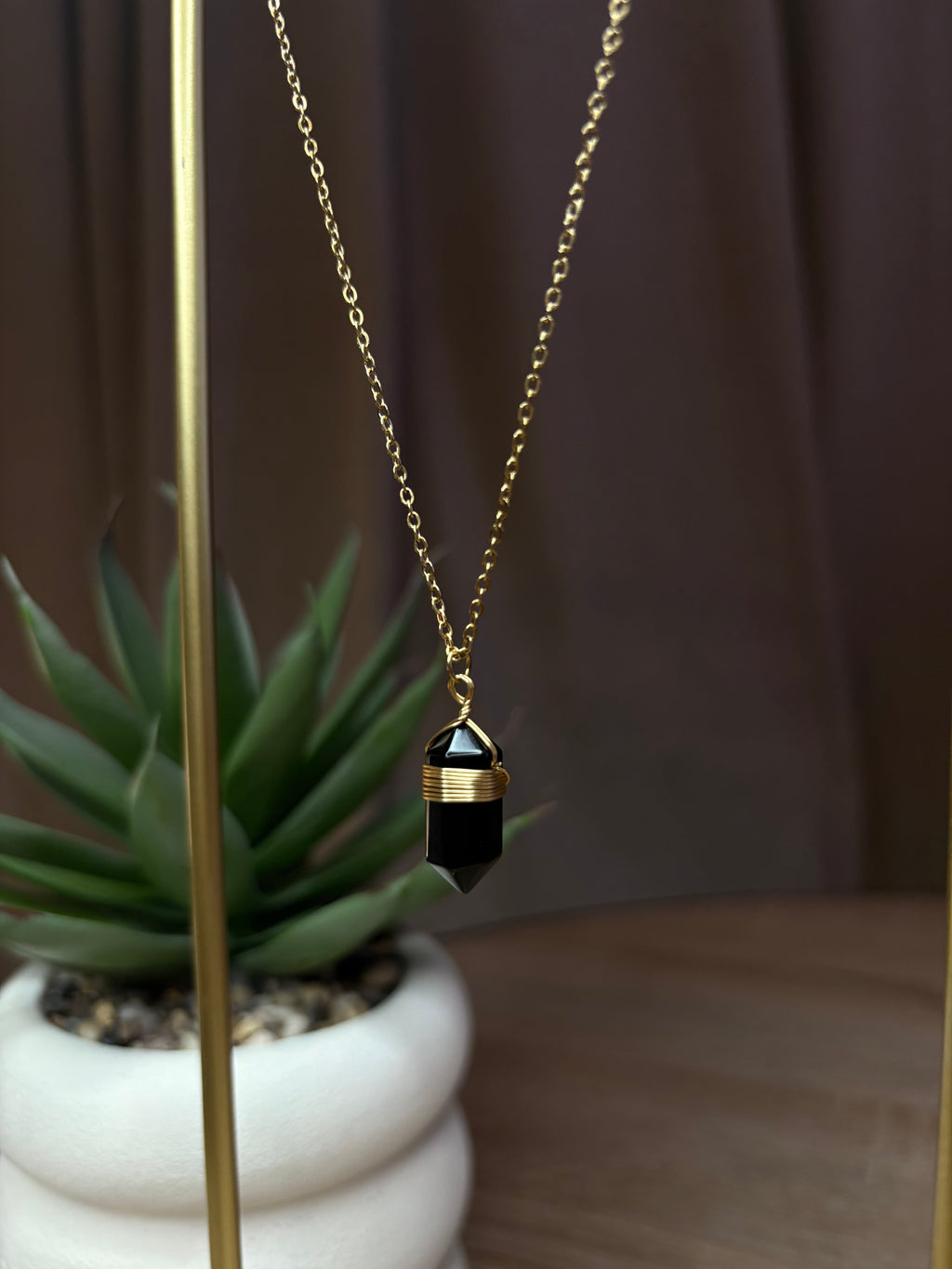 Collier Isis - Obsidienne Noire