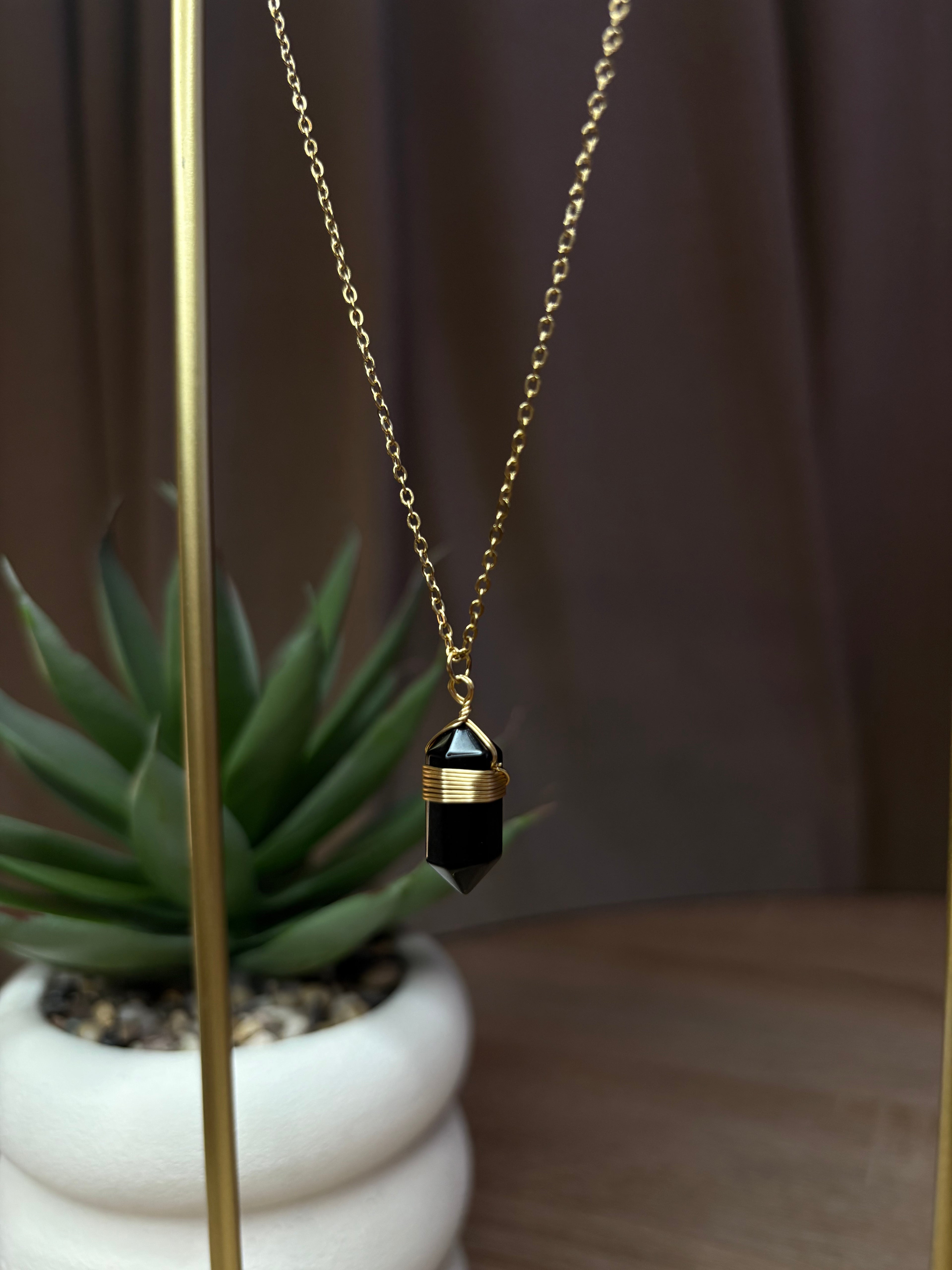 Collier Isis - Obsidienne Noire