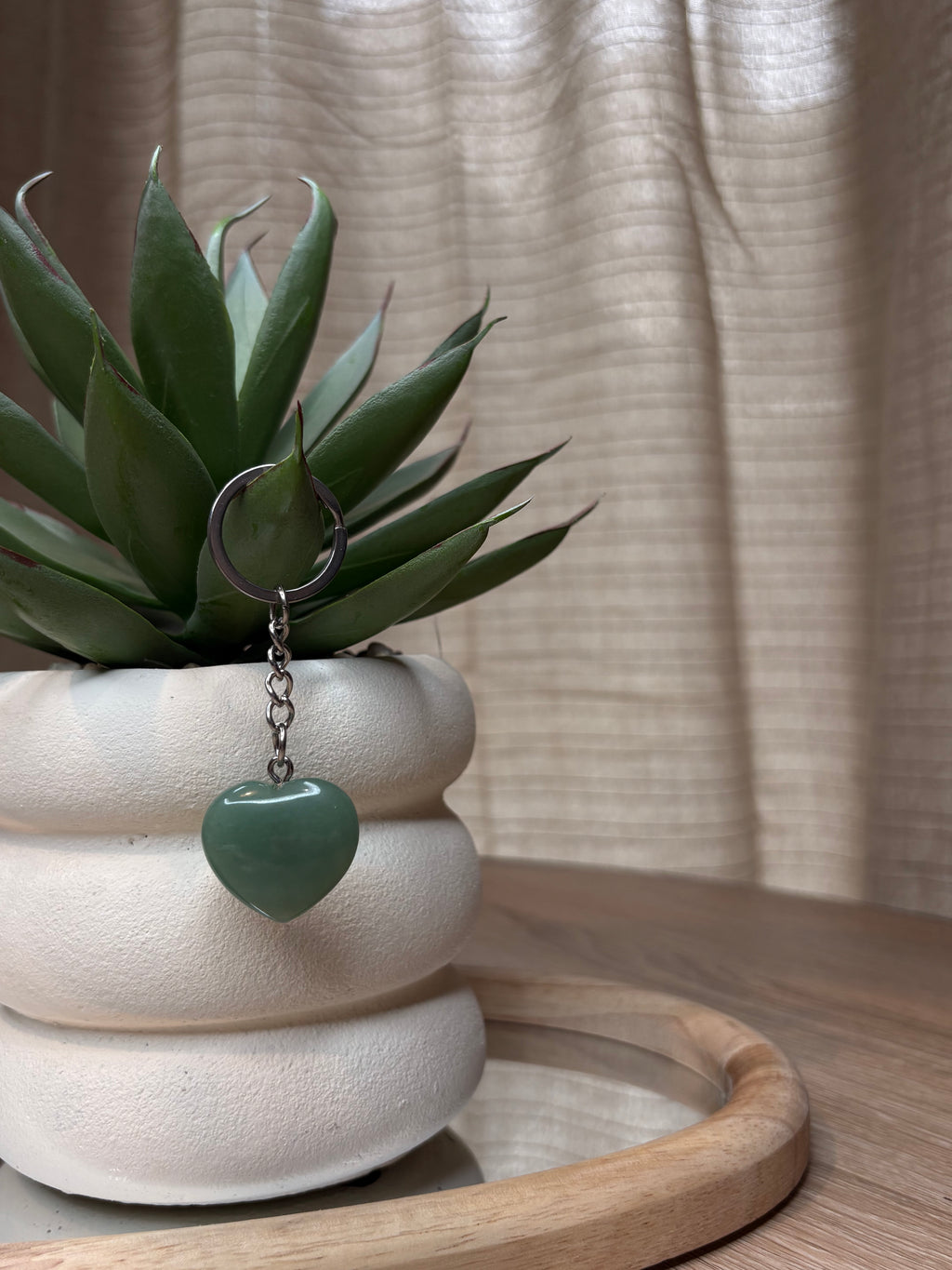 Porte-clés Cœur – Aventurine Verte