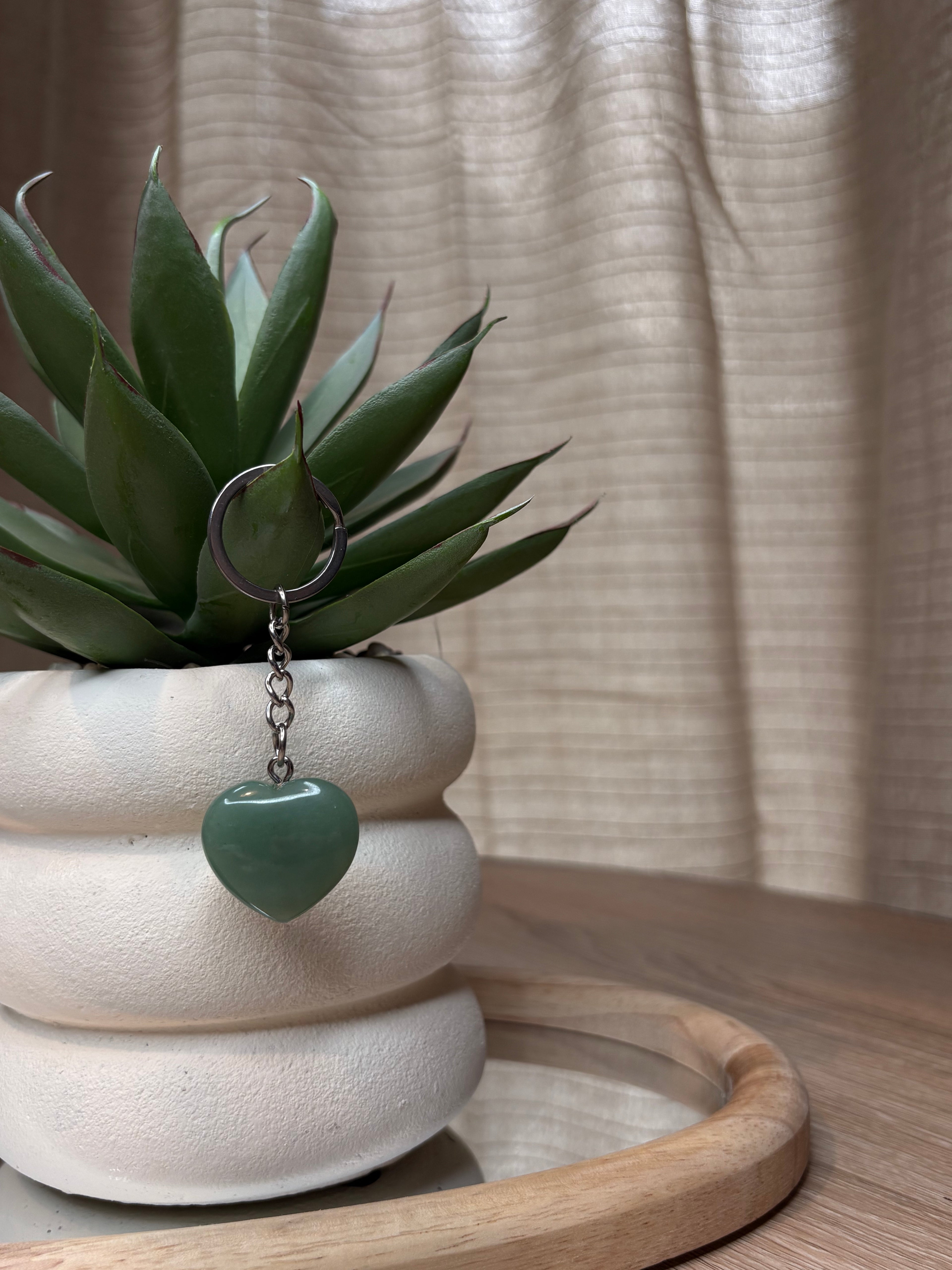 Porte-clés Cœur – Aventurine Verte