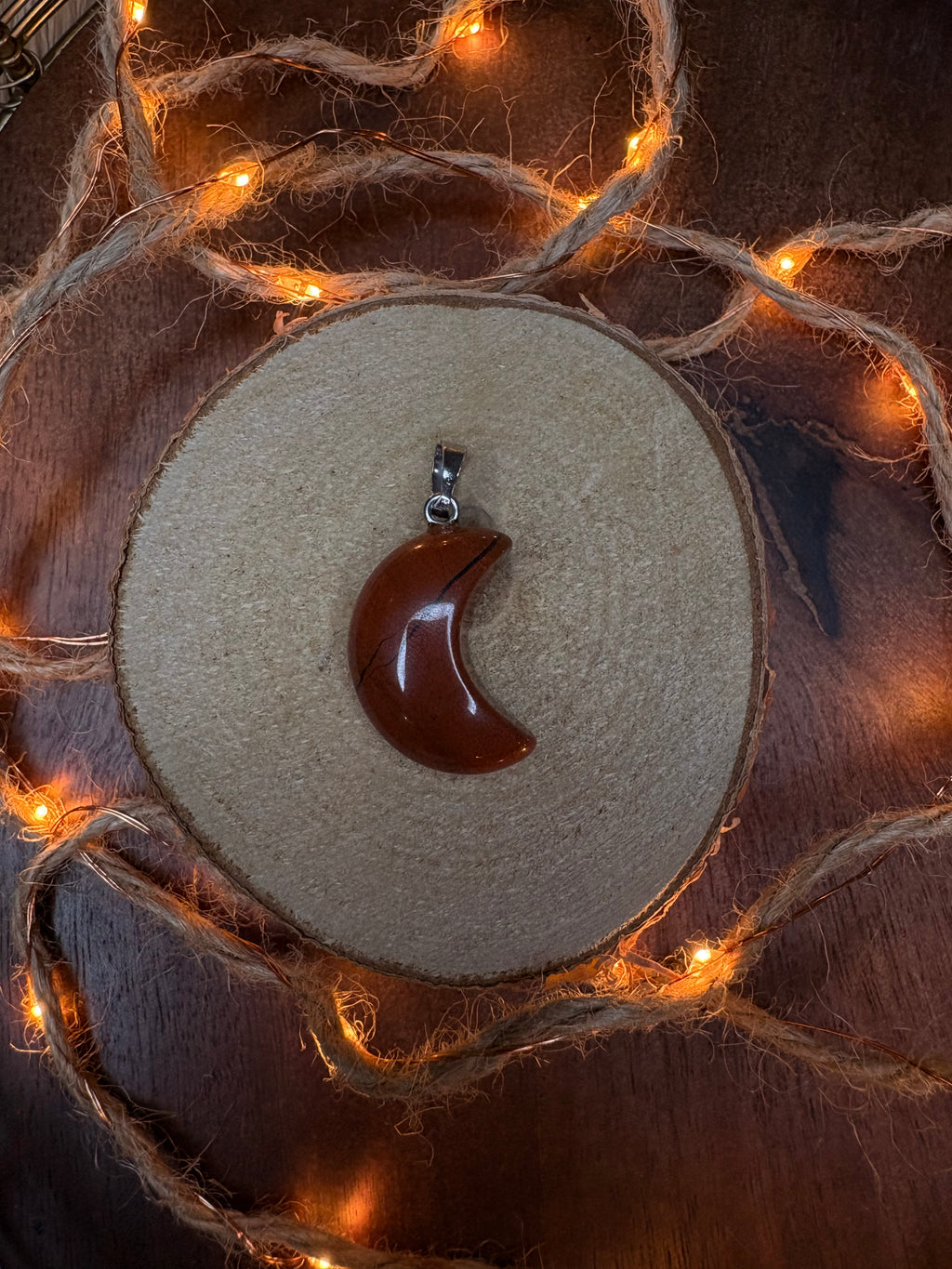 Collier Lune - Jaspe Rouge