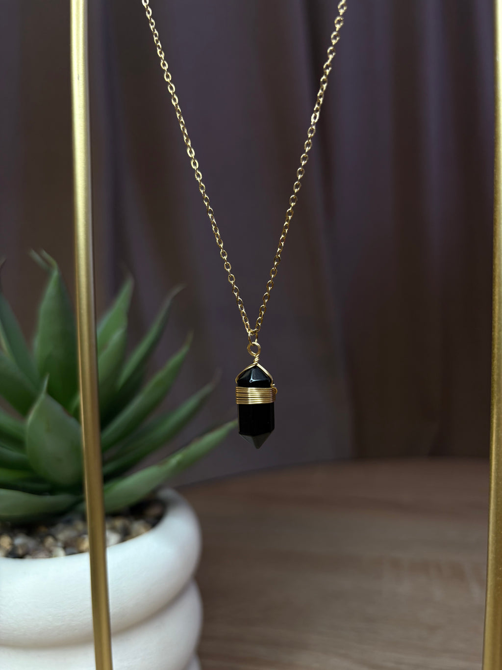 Collier Isis - Obsidienne Noire