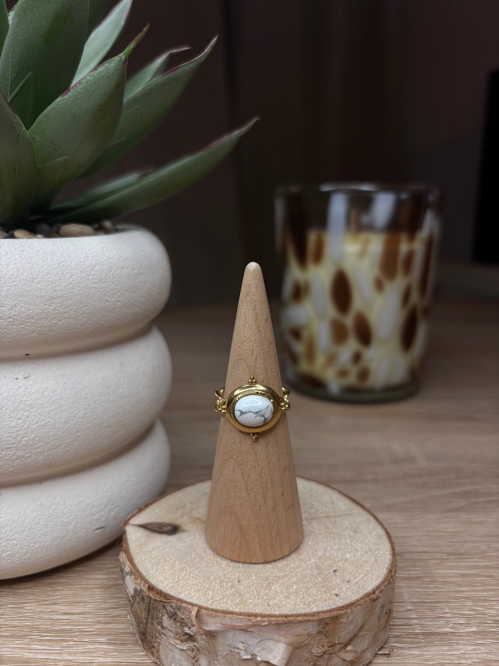 Bague Luna - Howlite