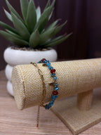 Bracelet Naïa - Cornaline, Apatite bleue