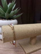 Bracelet Naïa - Cornaline, Pierre de Lune beige