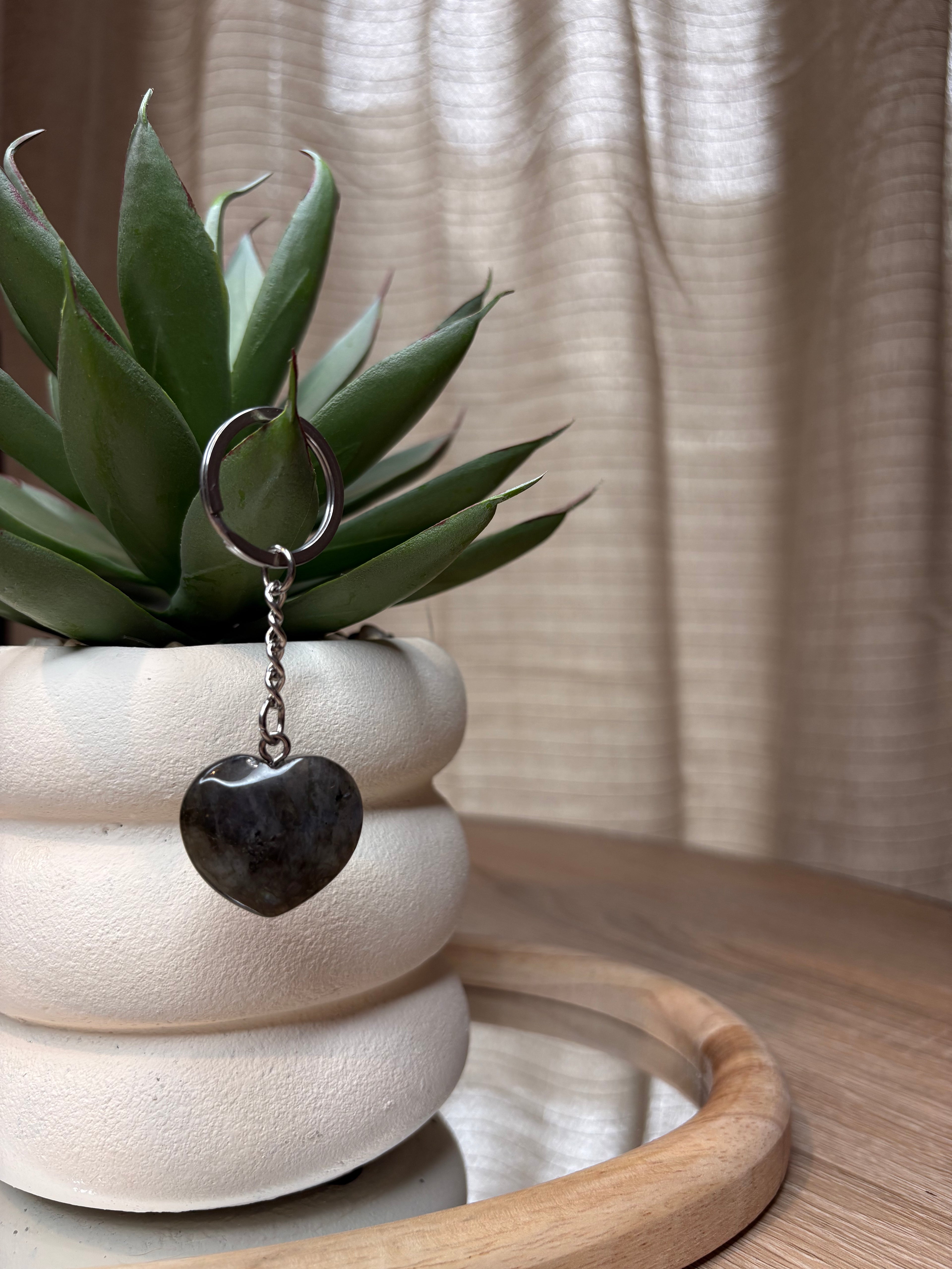 Porte-clés Cœur – Labradorite