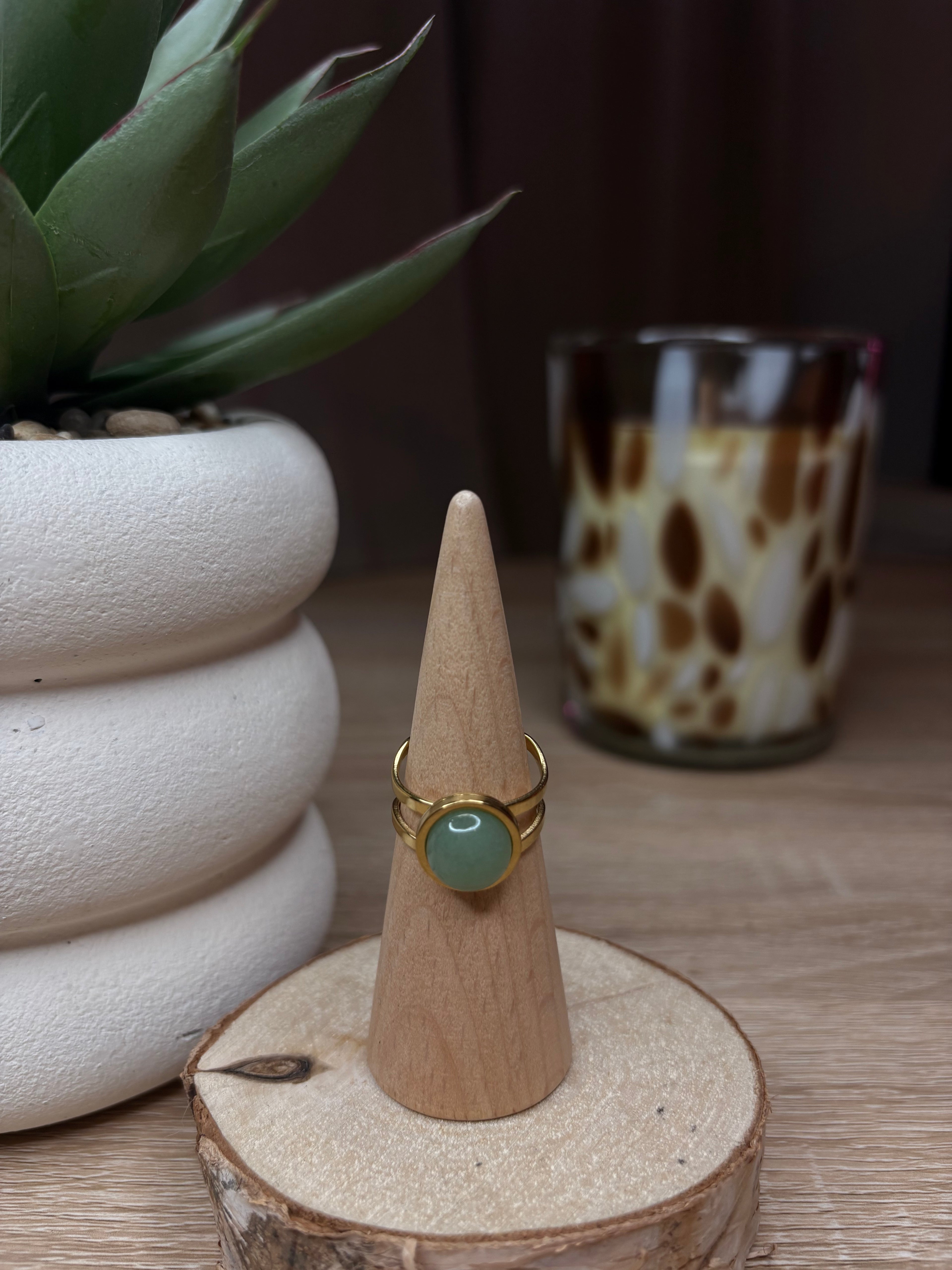 Bague Gaïa - Aventurine Verte