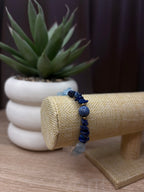 Bracelet Astrée - Cristal de Roche, Aigue Marine, Lapis Lazuli, Sodalite