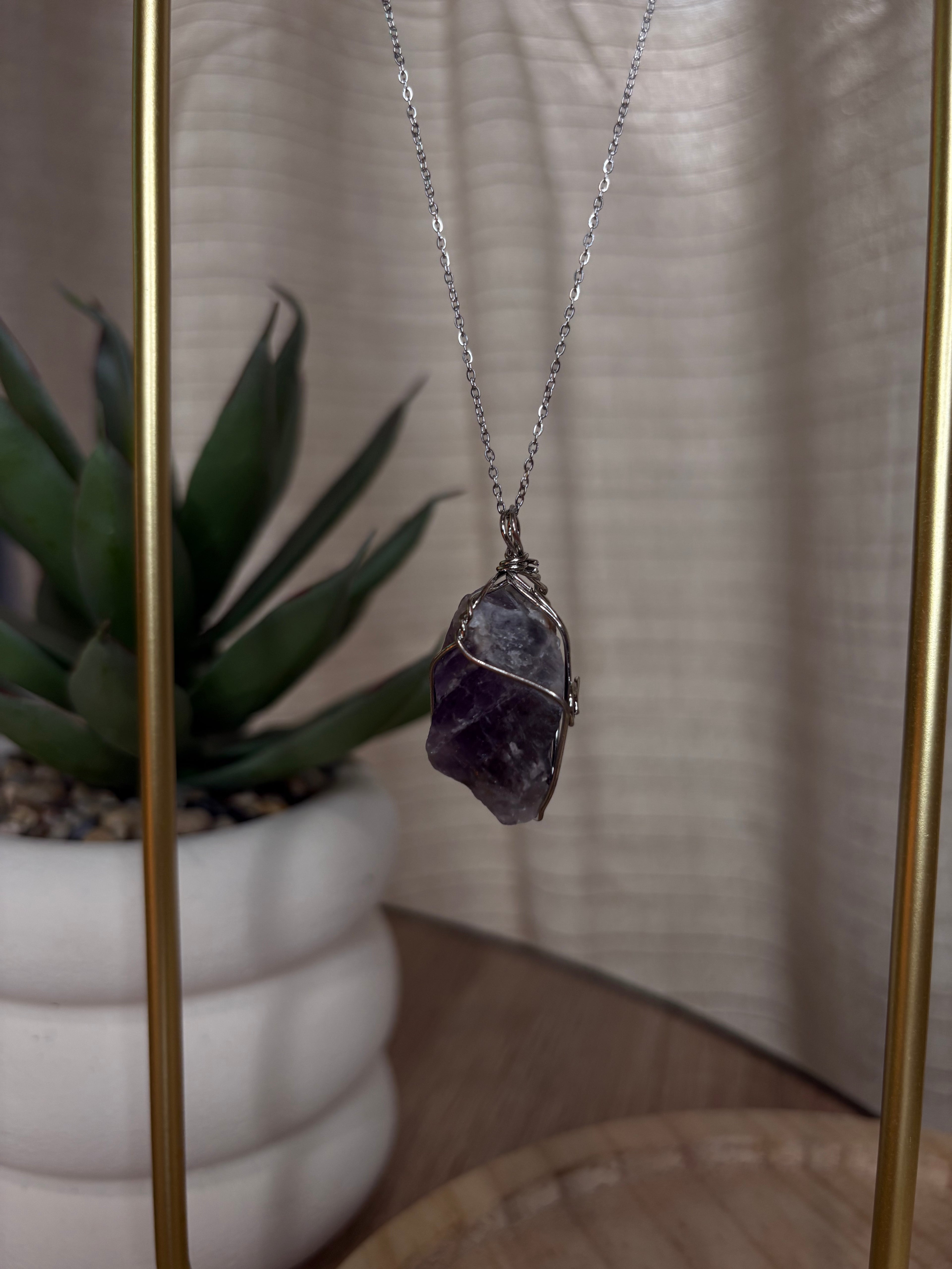 Collier Pierre Brut - Améthyste